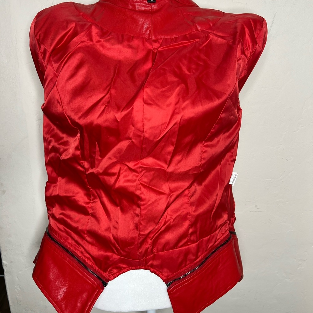 Red Silver Studded Rivet Jacket - Picture 10 of 13